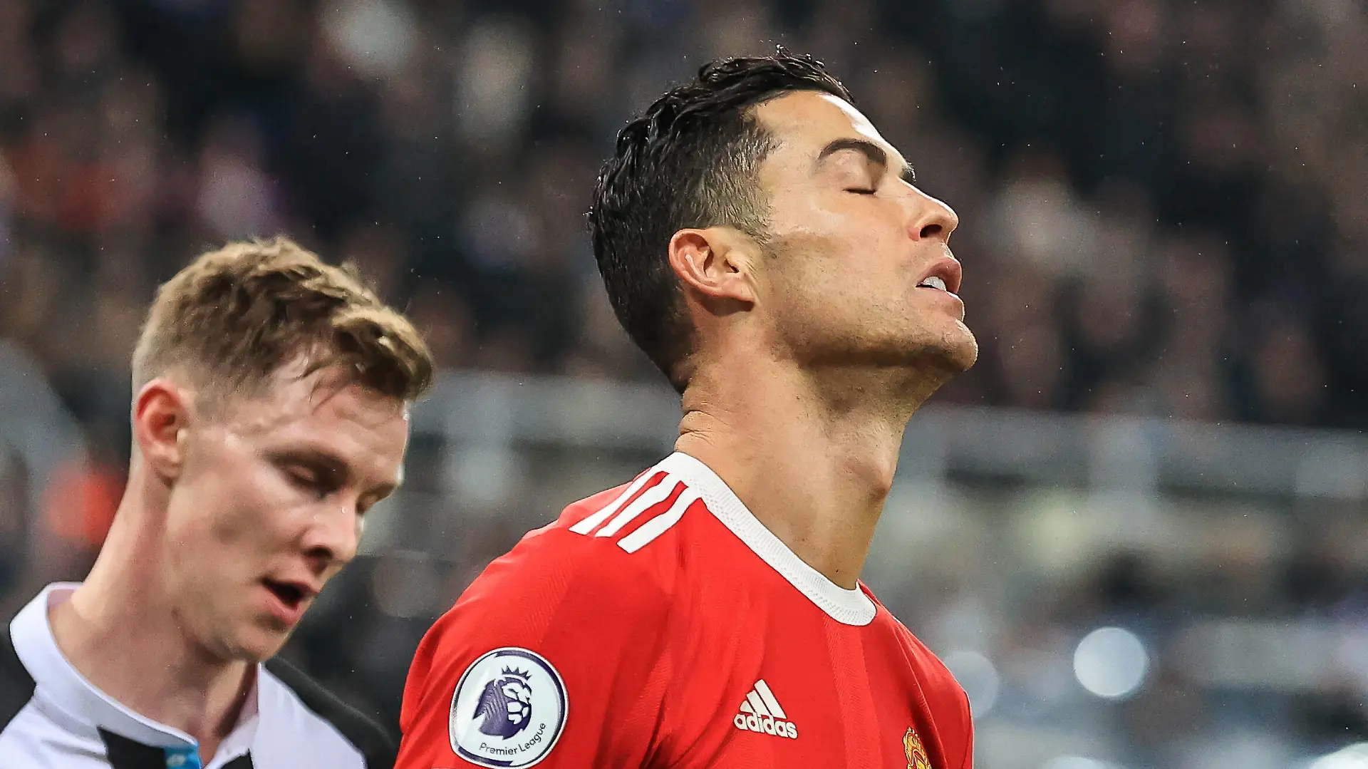 Premier League Newcastle United v Manchester United, ManU Cristiano Ronaldo 7 of Manchester United reacts to his missed chance Copyright: xMarkxCosgrove/NewsxImagesx
