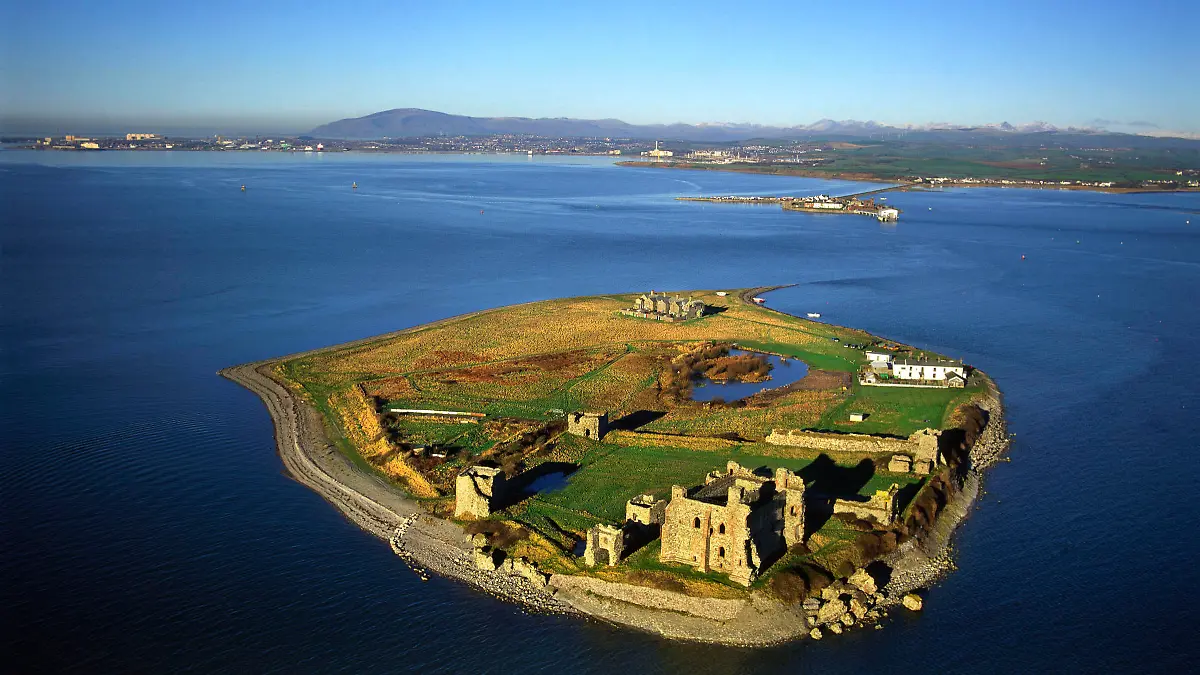 England - Aerial view, Piel Castle
