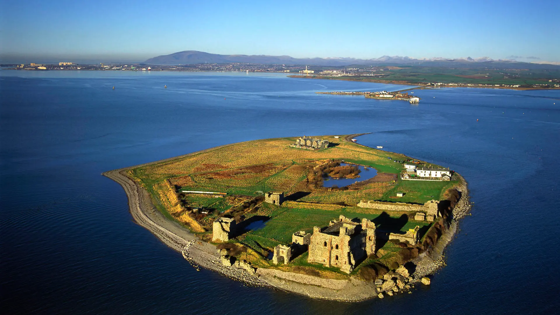 England - Aerial view, Piel Castle