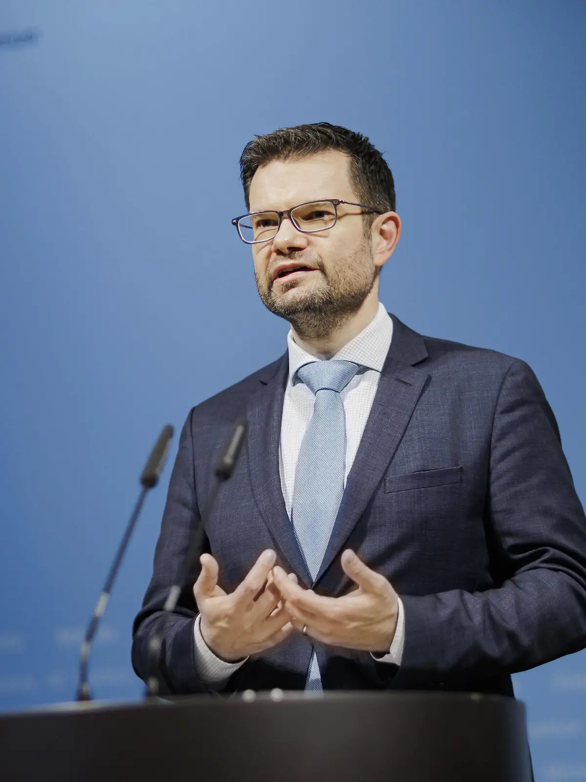  Marco Buschmann, Bundesminister der Justiz, gibt im BMJV ein Statement ab. Berlin, 09.12.2021 Berlin Germany *** Marco Buschmann, Federal Minister of Justice, makes a statement at the BMJV Berlin, 09 12 2021 Berlin Germany Copyright: xThomasxTrutschelx