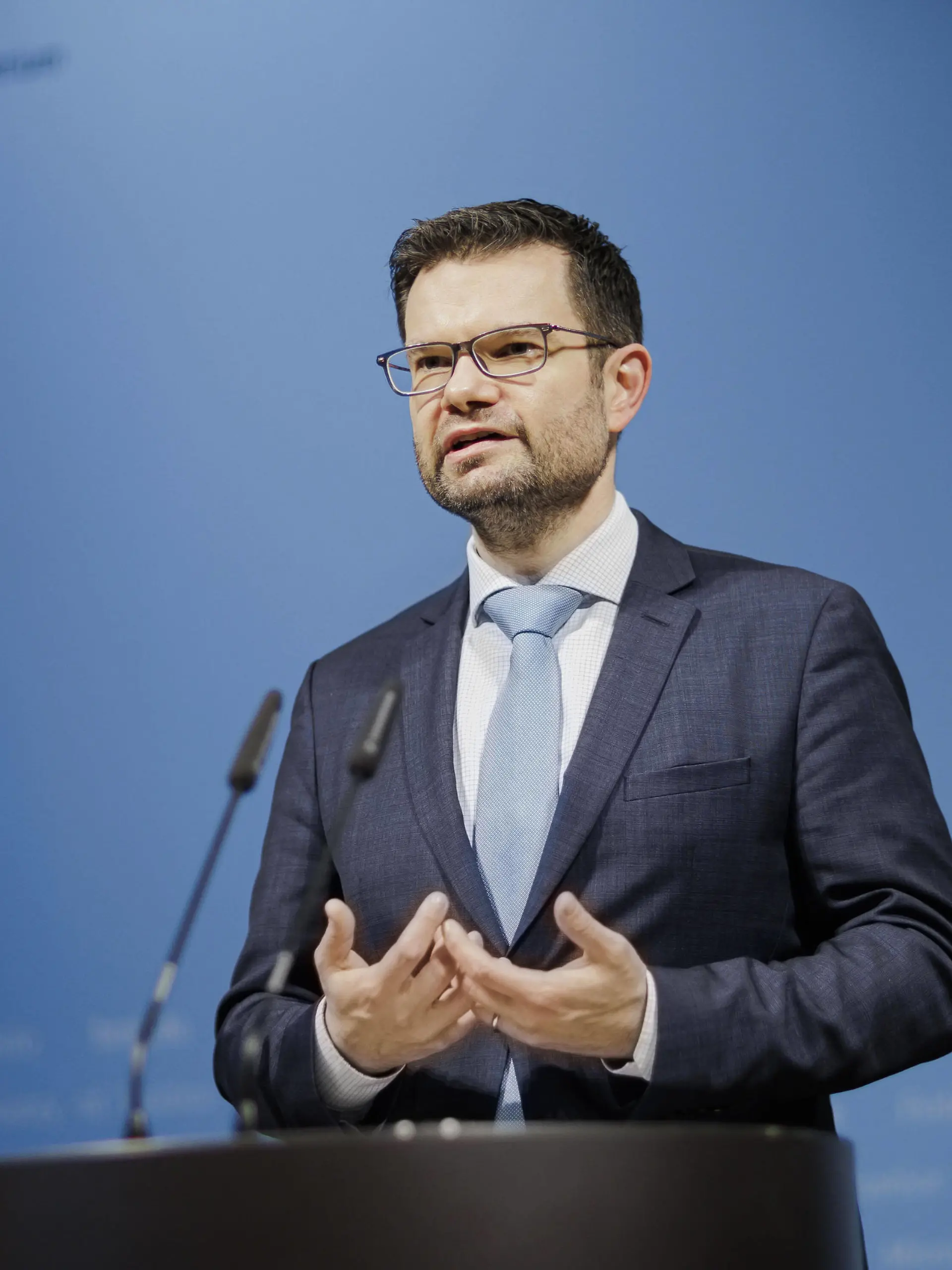  Marco Buschmann, Bundesminister der Justiz, gibt im BMJV ein Statement ab. Berlin, 09.12.2021 Berlin Germany *** Marco Buschmann, Federal Minister of Justice, makes a statement at the BMJV Berlin, 09 12 2021 Berlin Germany Copyright: xThomasxTrutschelx