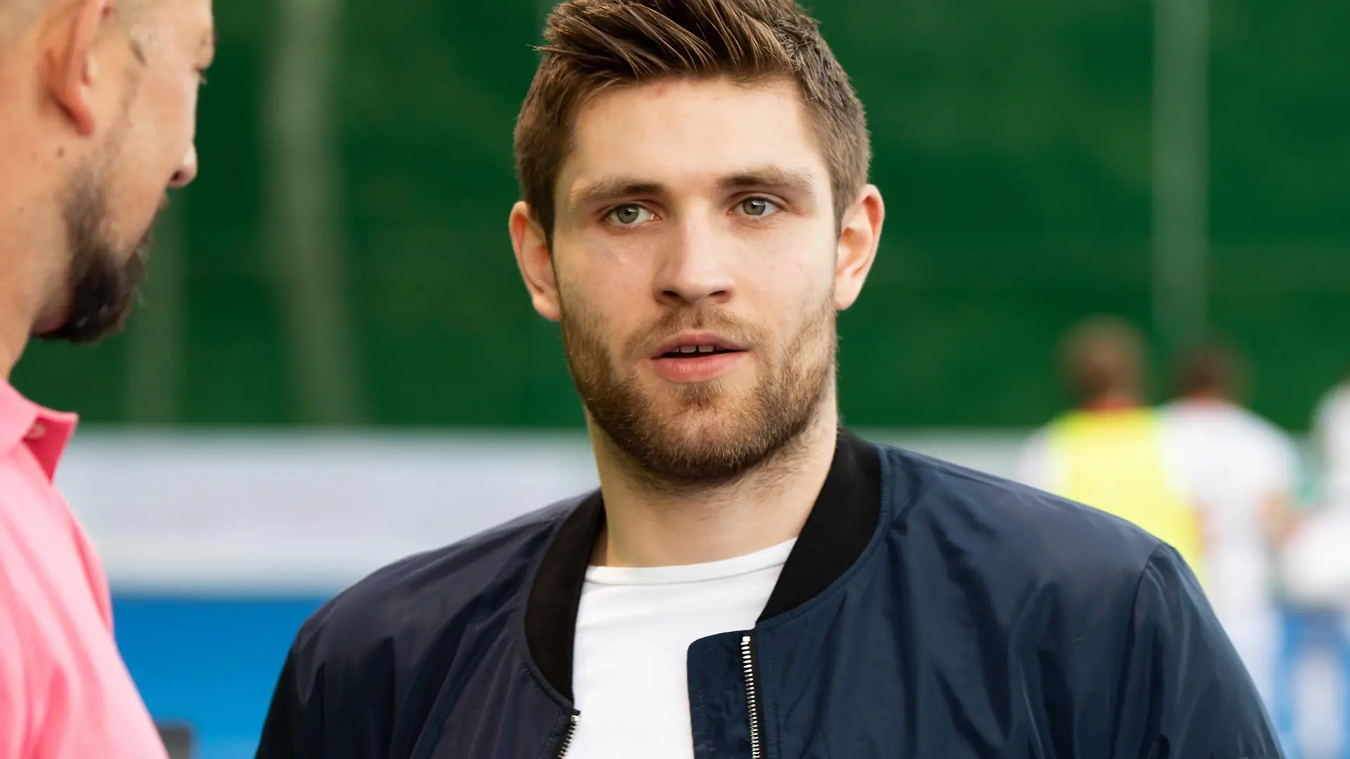 Krefeld, Deutschland, 12.06.2019, Hockey, FIH Pro League, Herren, Deutschland vs. Belgien: Leon Draisaitl, Edmonton Oilers, beim Interview. *** Krefeld, Germany, 12 06 2019, Hockey, FIH Pro League, Men, Germany vs Belgium Leon Draisaitl, Edmonton Oilers, at the interview
