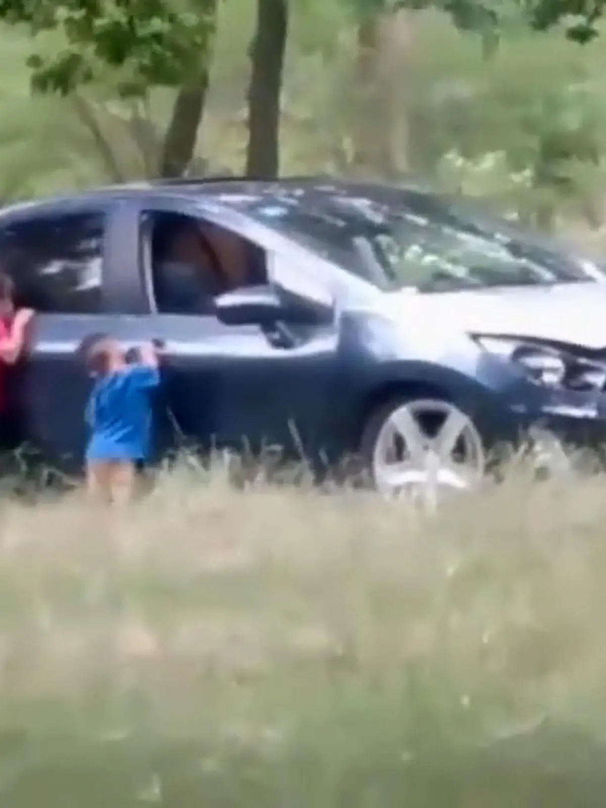A couple forced two kids aged 5 and 2 to get out of the vehicle to have sex in a car at park in La Plata, Argentina, in December, 2021. (Newsflash)