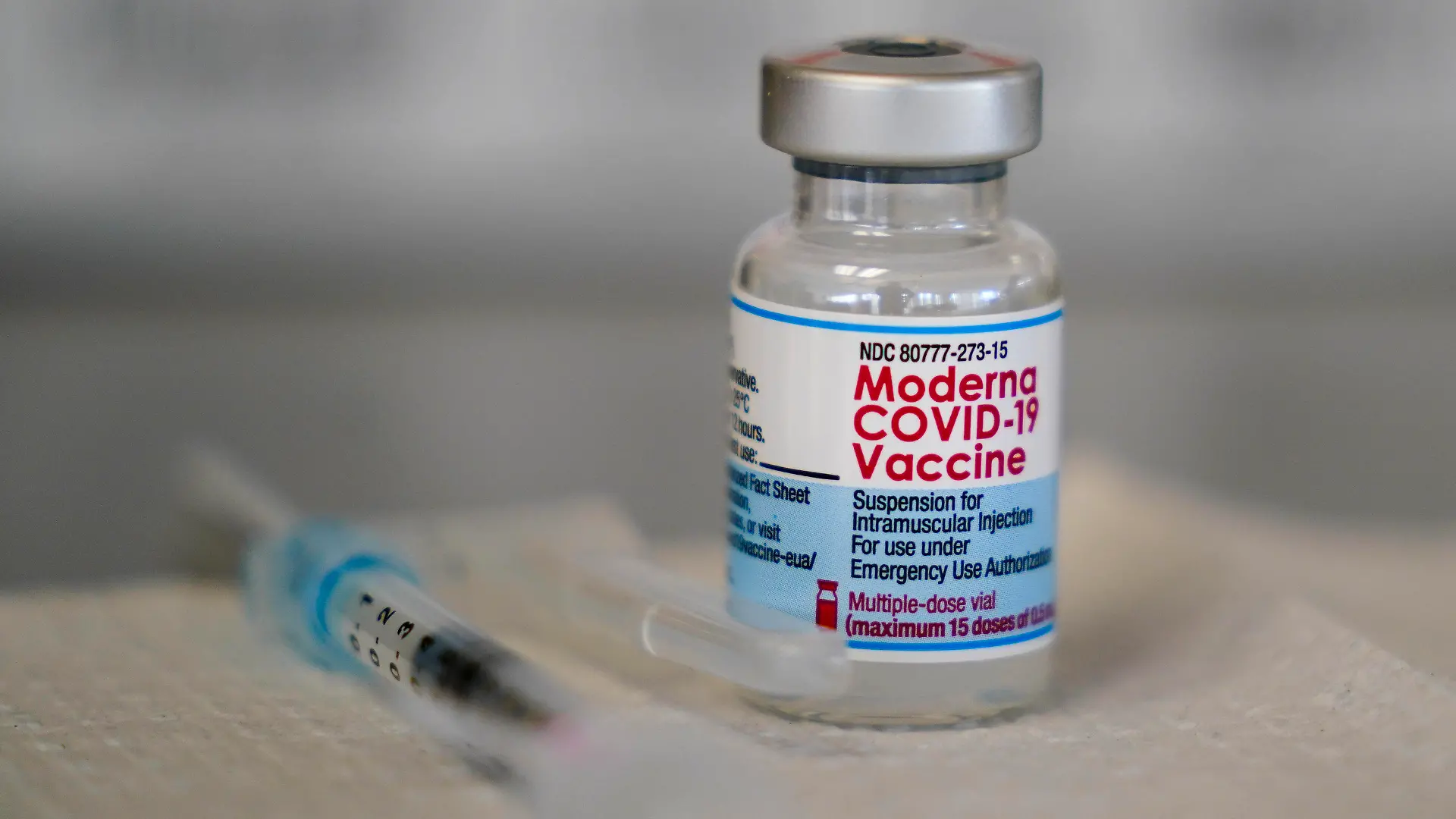FILE -  A vial of the Moderna COVID-19 vaccine is seen during a vaccination clinic at the Norristown Public Health Center in Norristown, Pa., Tuesday, Dec. 7, 2021. Moderna said Monday, Dec. 20, 2021 that a booster dose of its COVID-19 vaccine should offer protection against the rapidly spreading omicron variant. (AP Photo/Matt Rourke, File)