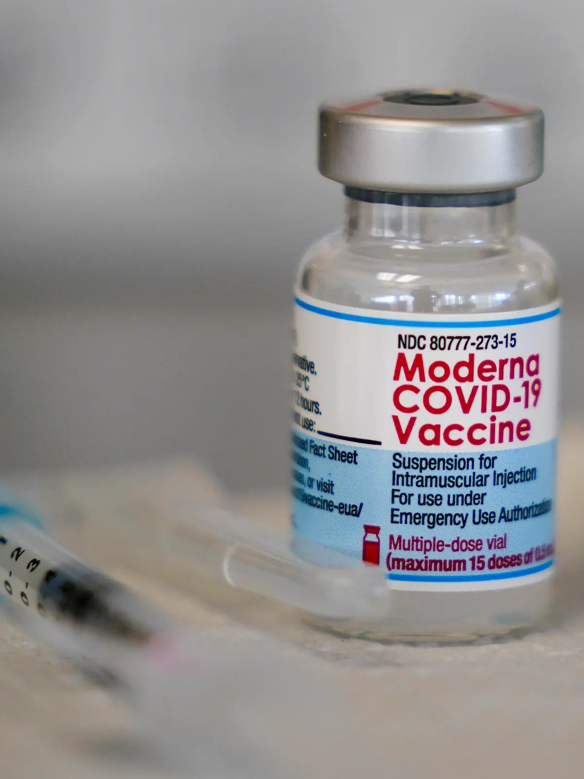 FILE -  A vial of the Moderna COVID-19 vaccine is seen during a vaccination clinic at the Norristown Public Health Center in Norristown, Pa., Tuesday, Dec. 7, 2021. Moderna said Monday, Dec. 20, 2021 that a booster dose of its COVID-19 vaccine should offer protection against the rapidly spreading omicron variant. (AP Photo/Matt Rourke, File)