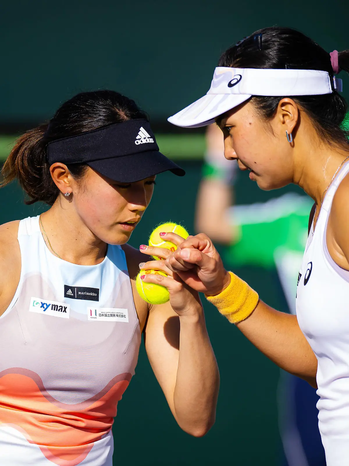 Miyu Kato of Japan & Aldila Sutjiadi of Indonesia in action during the second doubles round of the 2023 BNP Paribas Open, WTA 1000 tennis tournament on March 13, 2023 in Indian Wells, USA - Photo Rob Prange / Spain DPPI / DPPI