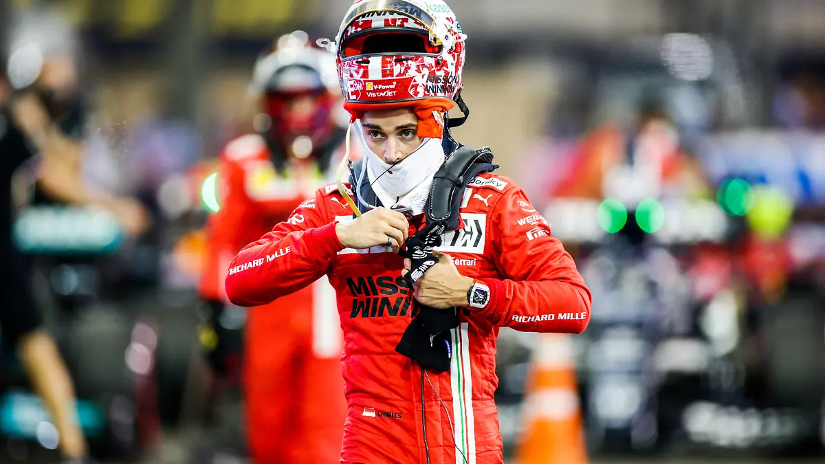 ABU DHABI, UNITED ARAB EMIRATES - DECEMBER 11: Charles Leclerc of Ferrari and France during qualifying ahead of the F1 Grand Prix of Abu Dhabi at Yas Marina Circuit on December 11, 2021 in Abu Dhabi, United Arab Emirates. (Photo by Peter Fox/Getty Images)