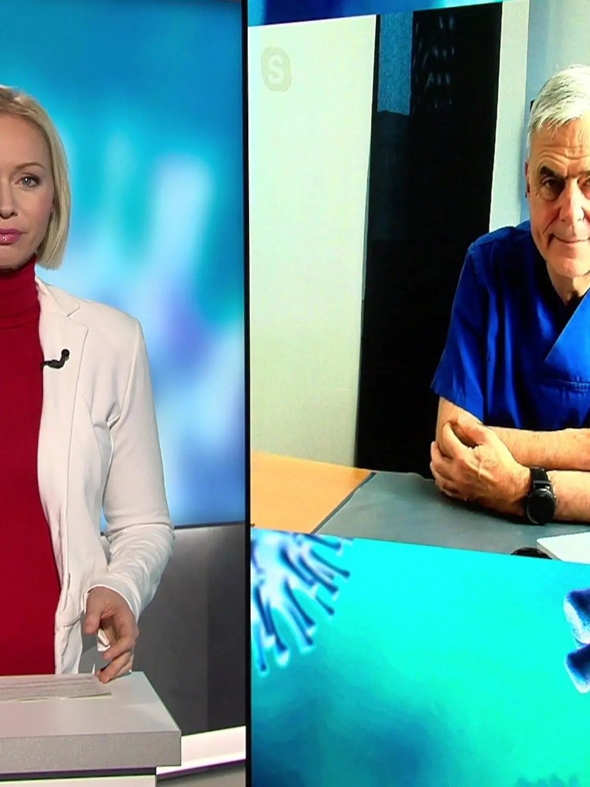 Katrin Neumann spricht mit Prof. Uwe Janssens