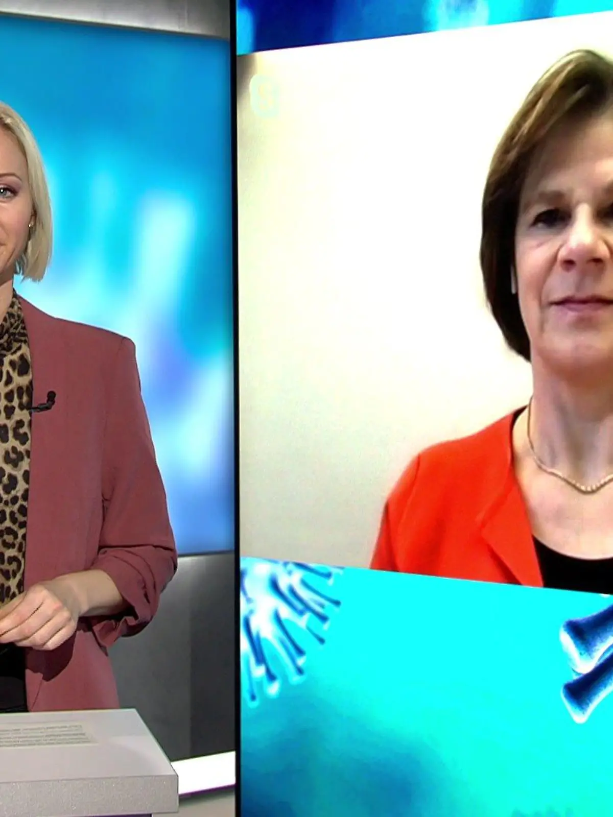 Katrin Neumann spricht mit Prof. Ulrike Protzer