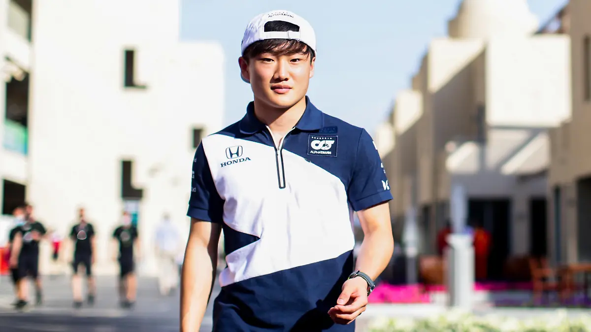 ABU DHABI, UNITED ARAB EMIRATES - DECEMBER 09: Yuki Tsunoda of Scuderia AlphaTauri and Japan  during previews ahead of the F1 Grand Prix of Abu Dhabi at Yas Marina Circuit on December 09, 2021 in Abu Dhabi, United Arab Emirates. (Photo by Peter Fox/Getty Images)