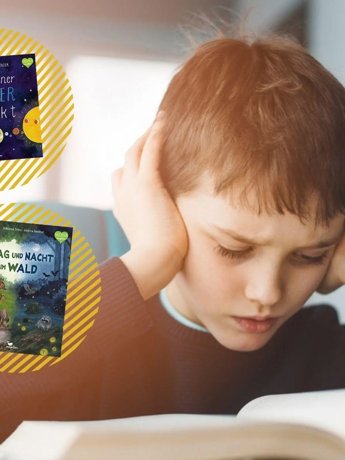 Junge liest ein Buch
