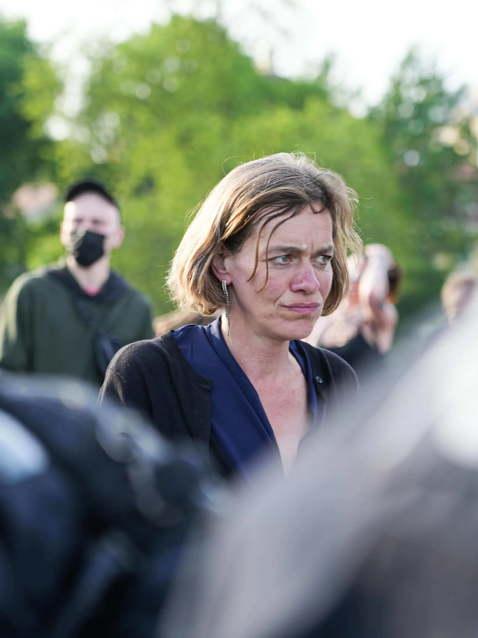 Datum: 31.05.2023 / Ort: Dresden Landtagsabgeordnete Juliane Nagel Linke hier bei einer Antifa-Demonstration Solidaritaet mit Lina E. am 31.05.2023 in Dresden / Sachsen. Juliane Nagel Linke auf einer Demo in Dresden *** Date 31 05 2023 Place Dresden Member of State Parliament Juliane Nagel Left here at an antifa demonstration Solidarity with Lina E on 31 05 2023 in Dresden Saxony Juliane Nagel Left at a demonstration in Dresden xBenedict Bartschx