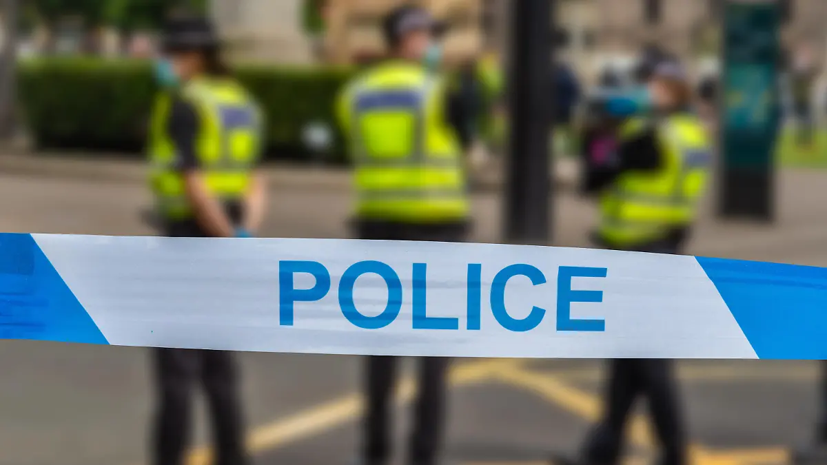 Police In Glasgow During An Incident Near George Square