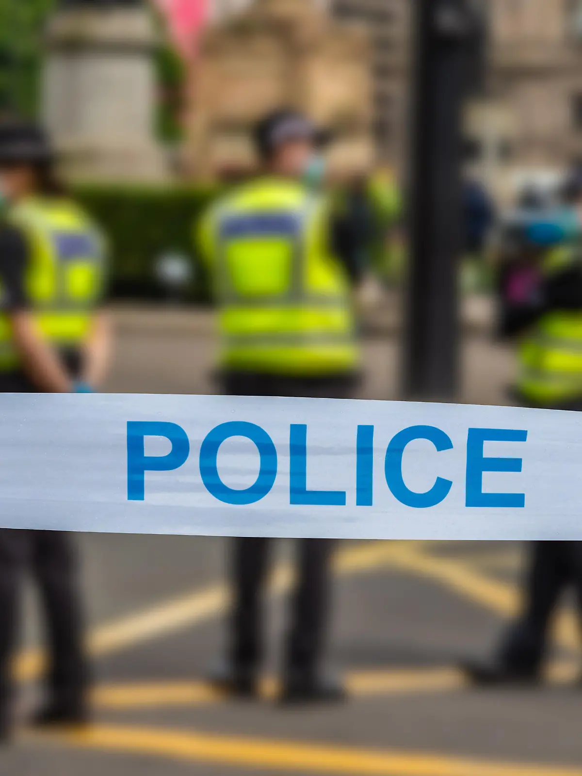 Police In Glasgow During An Incident Near George Square