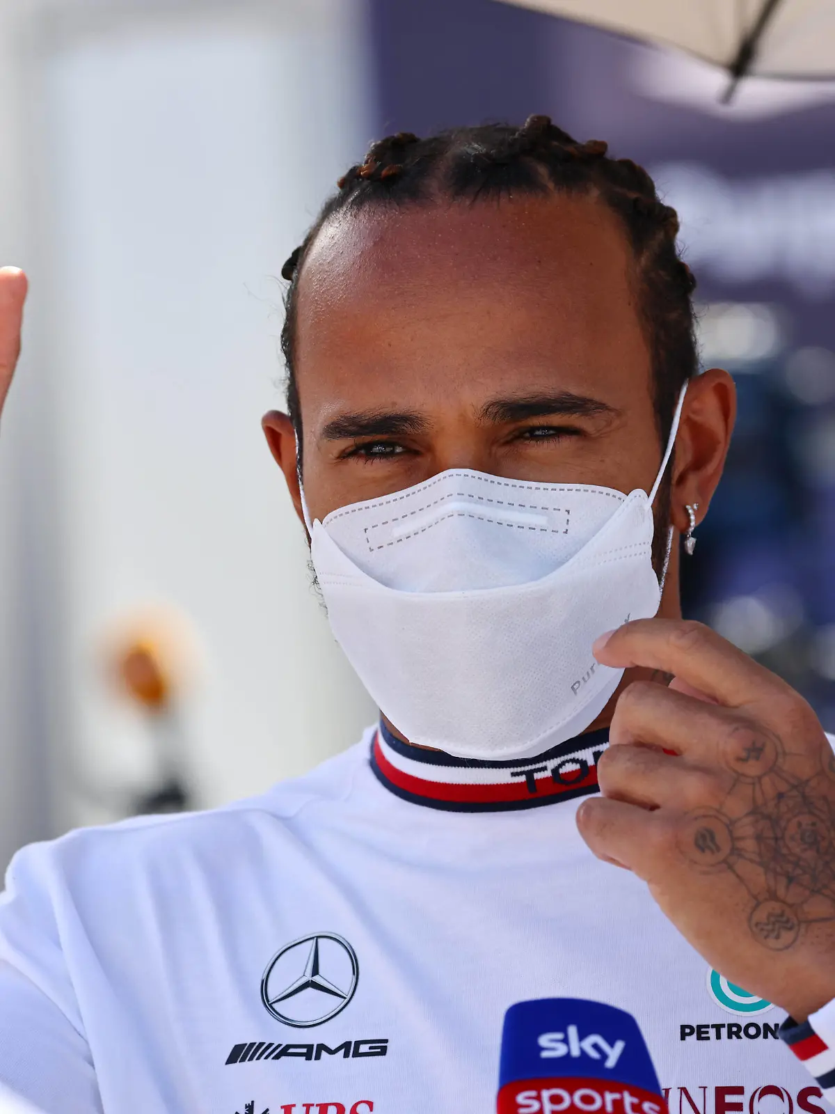 Formula 1 2021: Portuguese GP ALGARVE INTERNATIONAL CIRCUIT, PORTUGAL - APRIL 29: Sir Lewis Hamilton, Mercedes speaks to the media during the Portuguese GP at Algarve International Circuit on Thursday April 29, 2021 in Portimao, Portugal. Photo by Steve Etherington / LAT Images Images PUBLICATIONxINxGERxSUIxAUTxHUNxONLY GP2103_140547SNE42055 