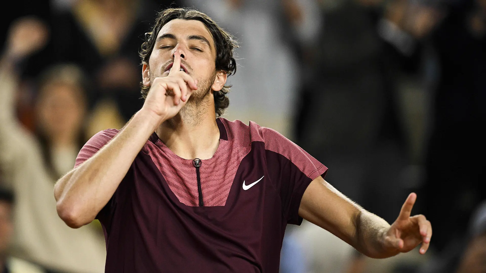 joie de Taylor Fritz usa en fin de match TENNIS : Roland Garros 2023 - Paris - 01/06/2023 JBAutissier/Panoramic PUBLICATIONxNOTxINxFRAxITAxBEL