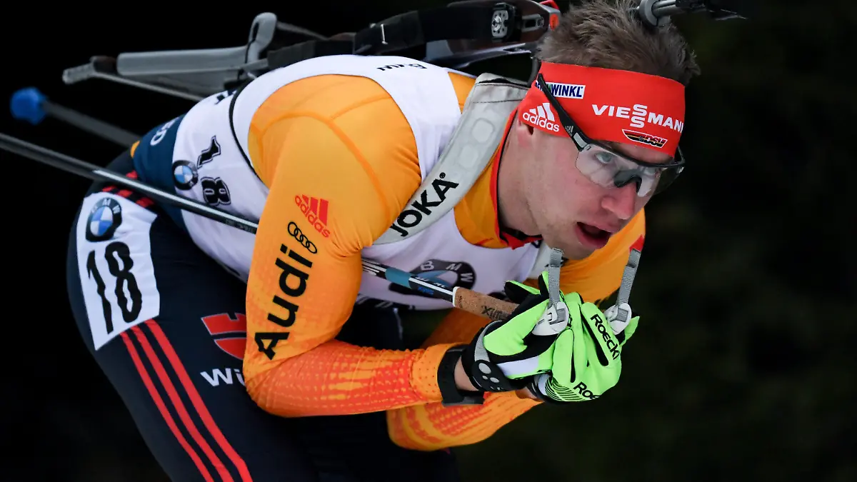 10.01.2020, Thüringen, Oberhof: Biathlon, Weltcup, Männer, Sprint 10 km. Johannes Kühn aus Deutschland auf der Strecke. Foto: Hendrik Schmidt/dpa-Zentralbild/dpa +++ dpa-Bildfunk +++