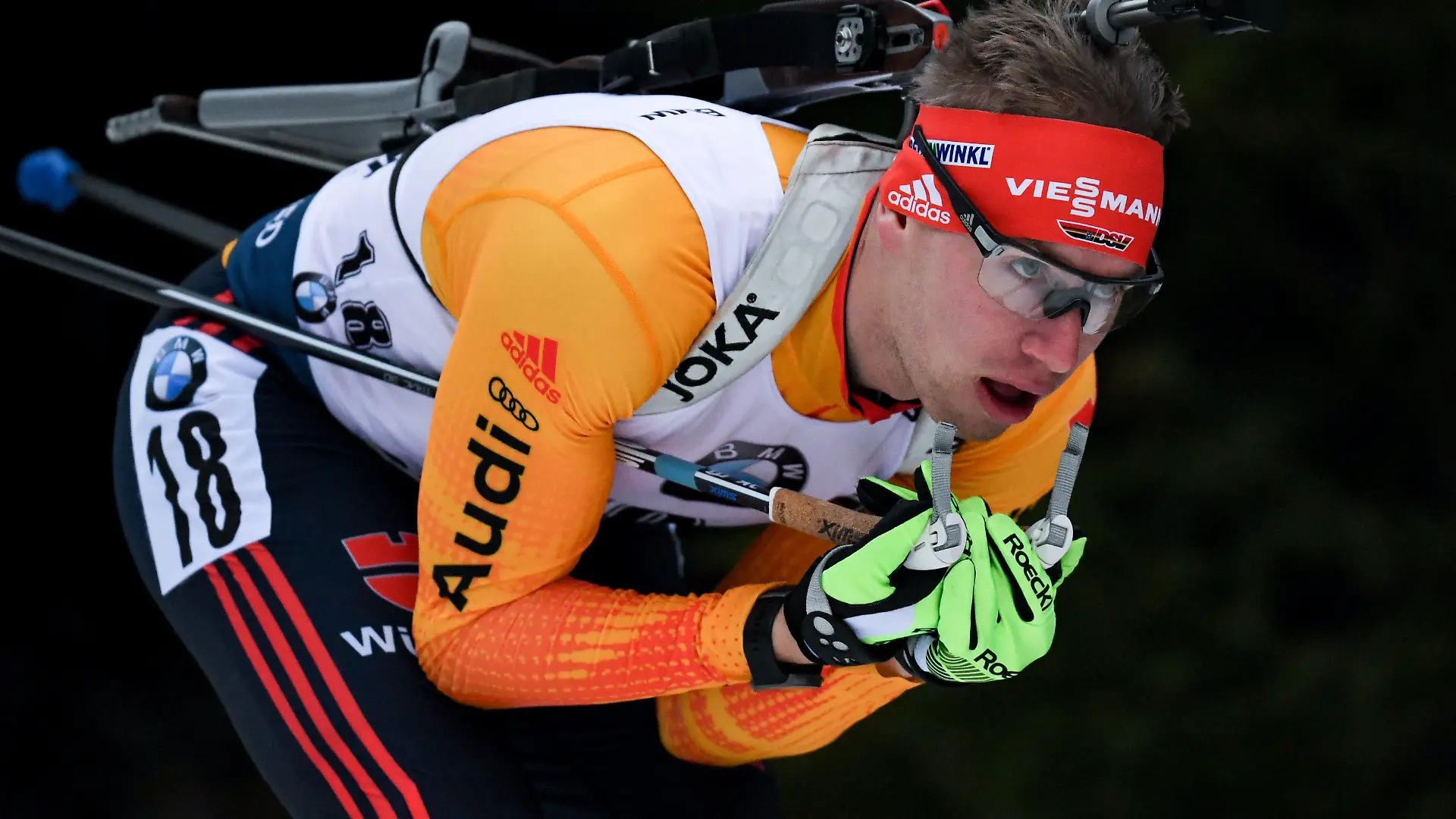 10.01.2020, Thüringen, Oberhof: Biathlon, Weltcup, Männer, Sprint 10 km. Johannes Kühn aus Deutschland auf der Strecke. Foto: Hendrik Schmidt/dpa-Zentralbild/dpa +++ dpa-Bildfunk +++