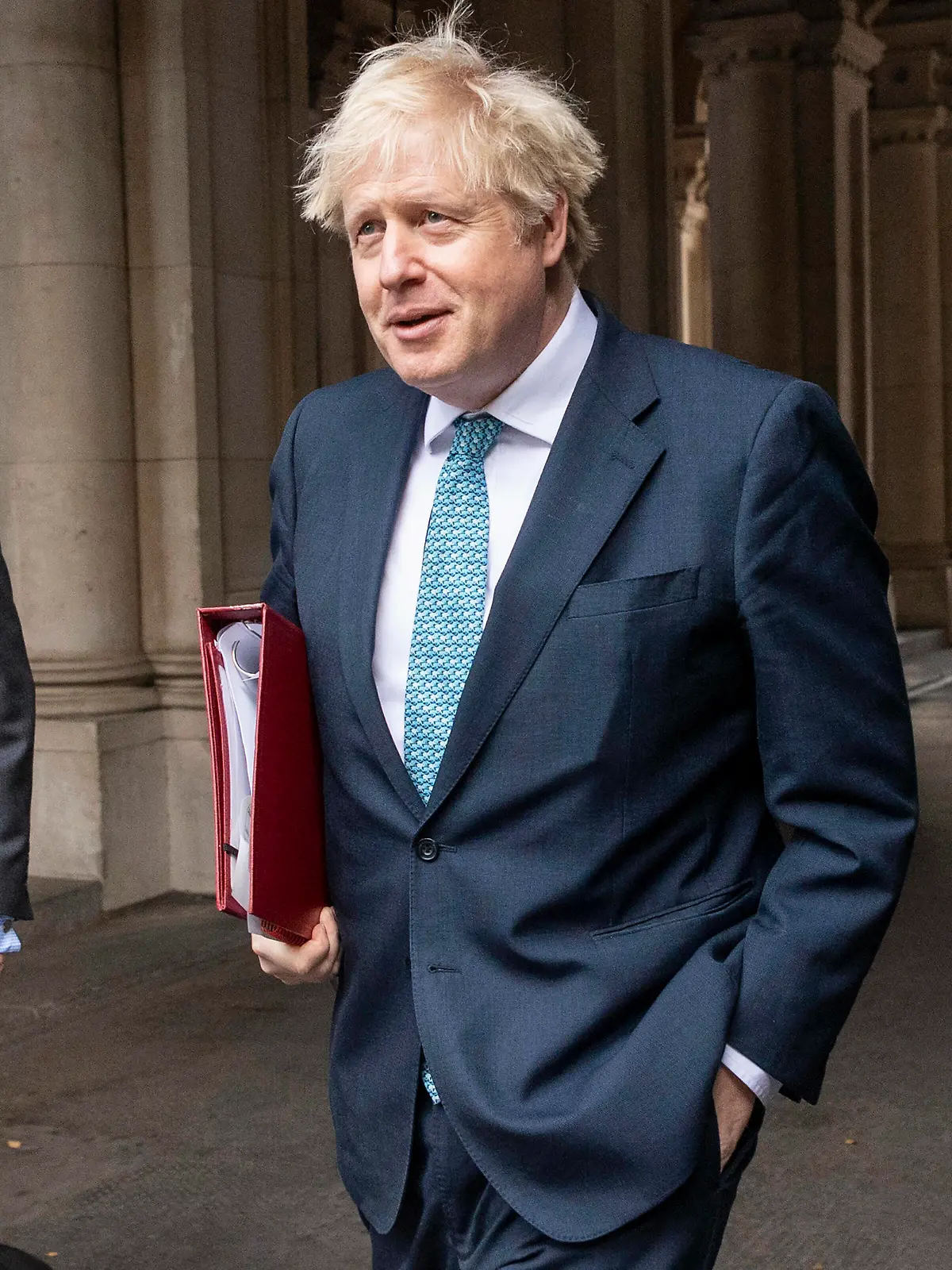  201215 -- LONDON, Dec. 15, 2020 -- British Prime Minister Boris Johnson R, Front returns to Downing Street after attending a cabinet meeting in London, Britain, on Dec. 15, 2020. London will move into Tier Three, the highest level in England s local coronavirus restriction tier system, from midnight on Wednesday, British Health Secretary Matt Hancock said Monday. Photo by /Xinhua BRITAIN-LONDON-COVID-19-TIER THREE RayxTang PUBLICATIONxNOTxINxCHN
