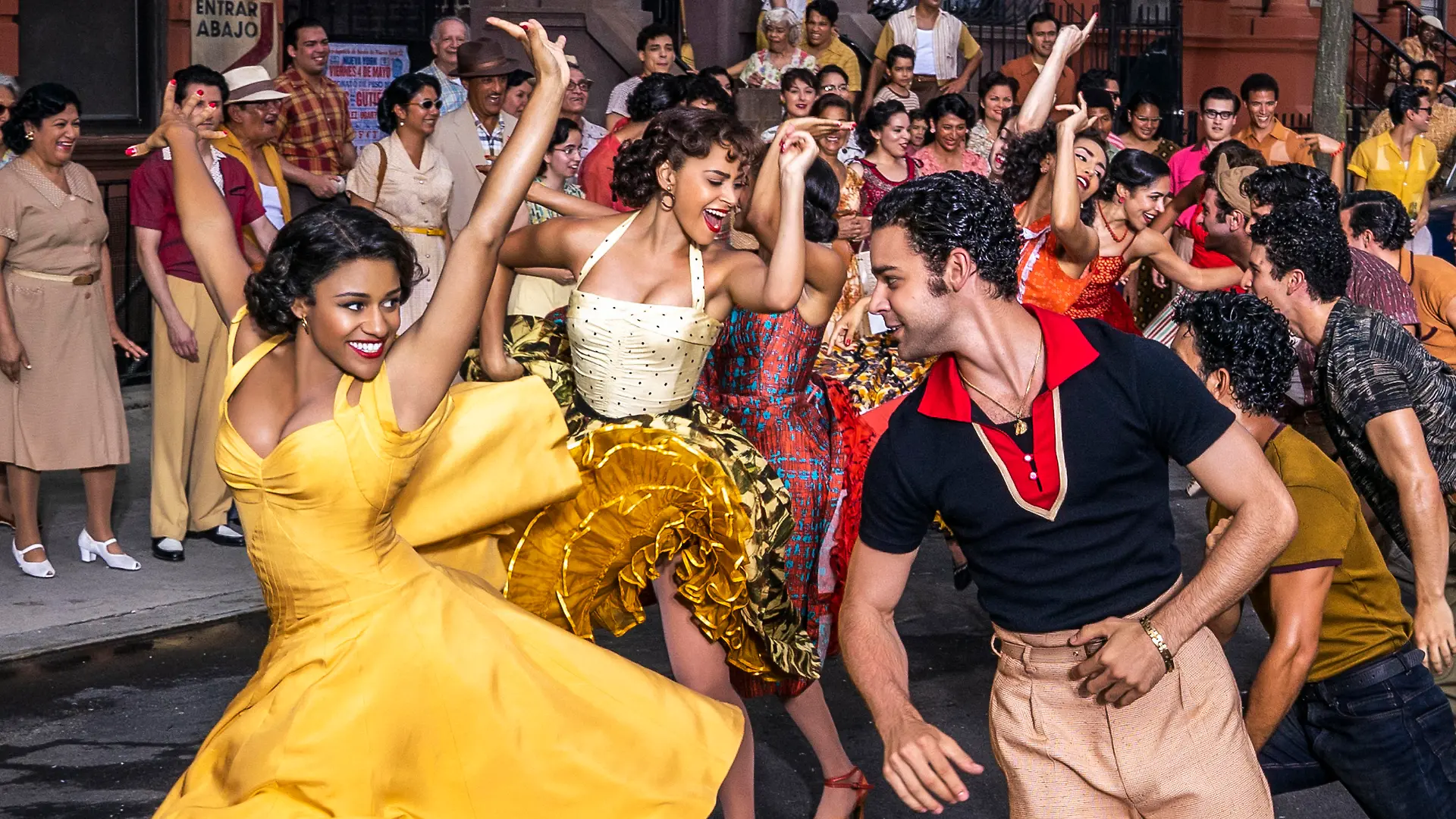Ariana DeBose as Anita and David Alvarez as Bernardo in 20th Century Studios' WEST SIDE STORY. Photo by Niko Tavernise. © 2021 20th Century Studios. All Rights Reserved.