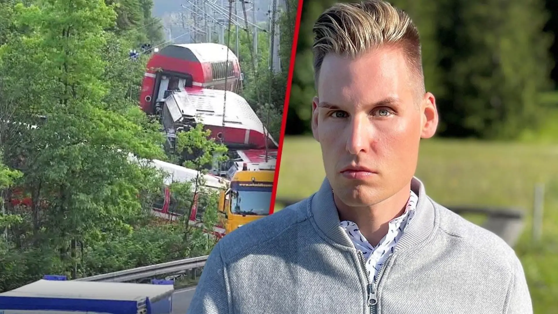 RTL-Mitarbeiter Stephan Lieb saß im Regionalzug auf dem Weg nach München, als dieser entgleiste und umkippte.