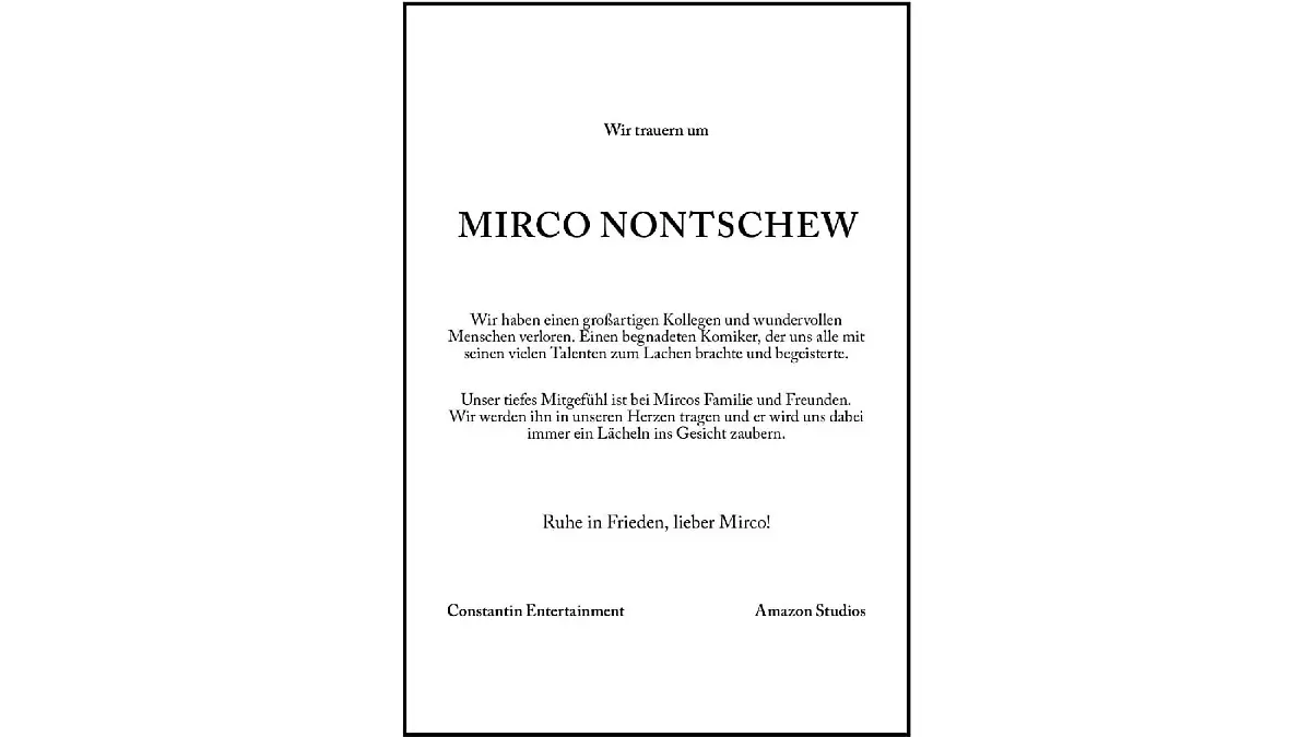 Todesanzeige für Mirco Nontschew