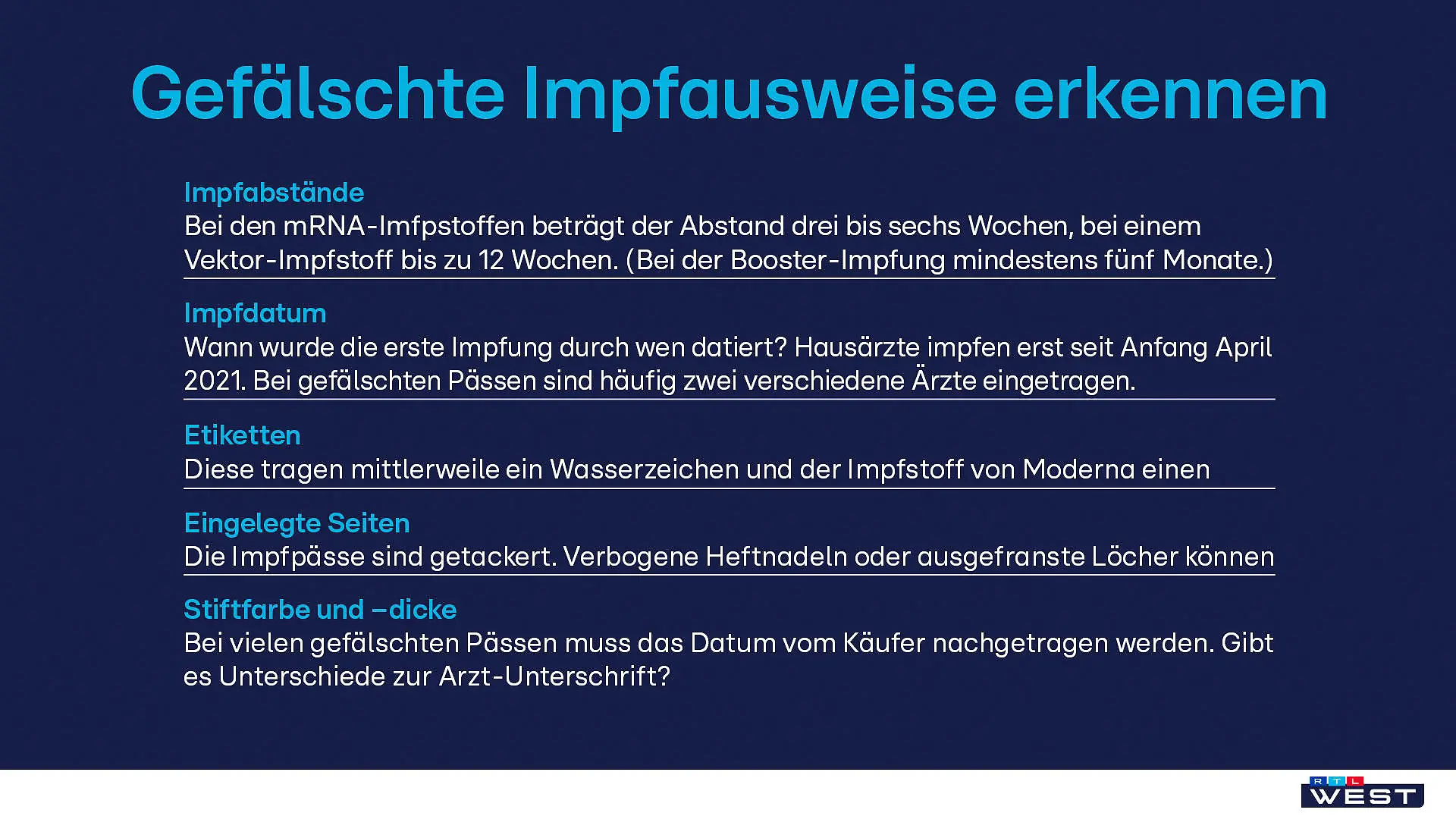 Gefälschte Impfausweise erkennen