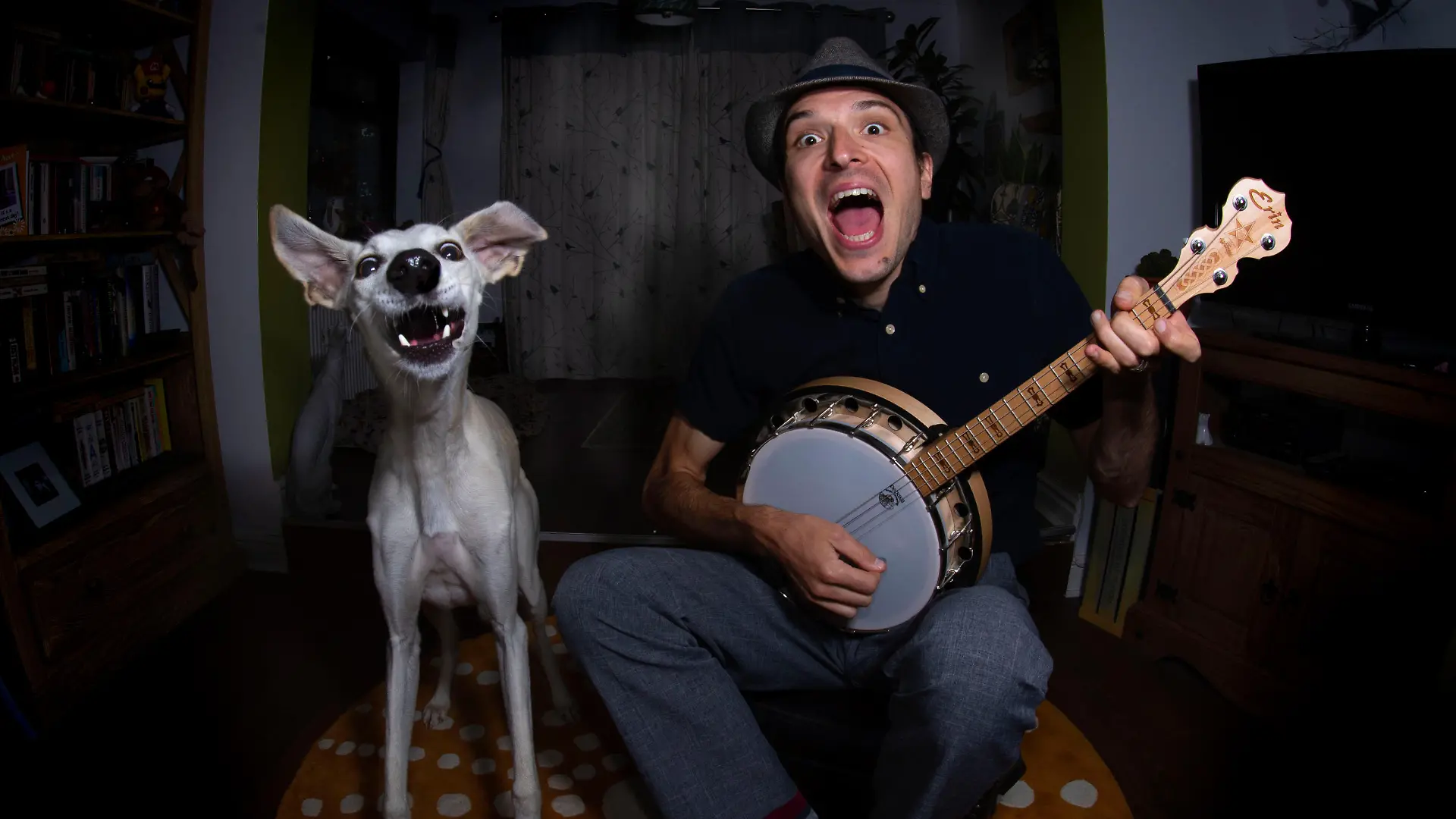 Dieses musikalische Duo hat offensichtlich großen Spaß an der gemeinsamen Musik.
