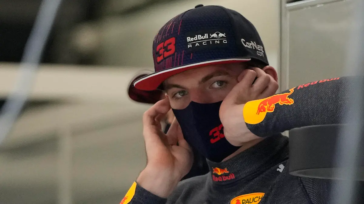 Red Bull driver Max Verstappen of the Netherlands stands during practice session for the Saudi Arabian Grand Prix in Jiddah, Friday, Dec. 3, 2021. (AP Photo/Hassan Ammar)