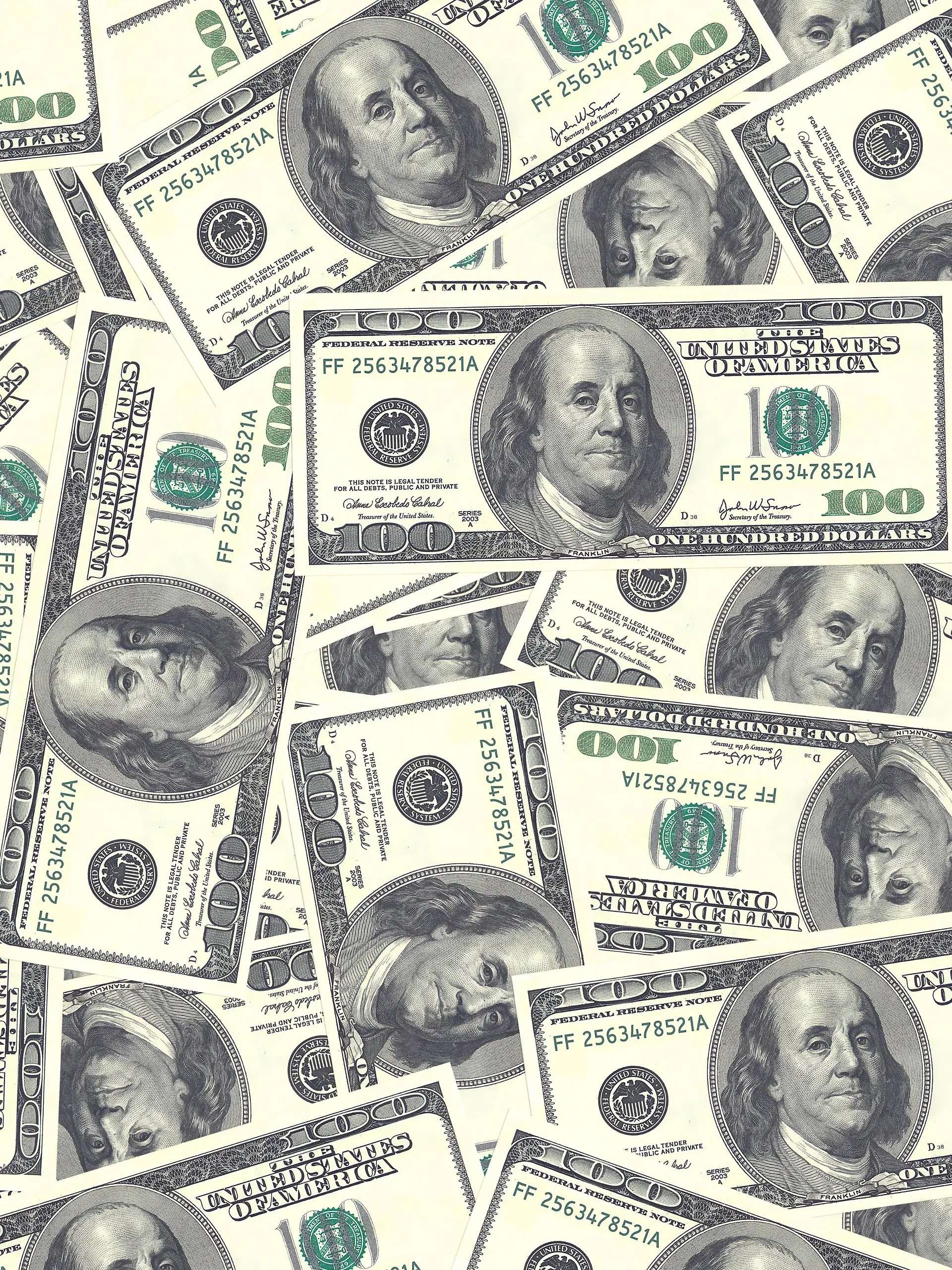 Computergrafik, Hintergrund aus uebereinanderliegenden 100 Dollar-Noten Computer graphic, background out of 100 Dollar bills BLWS526429 Copyright: xblickwinkel/McPHOTO/M.xGannx  