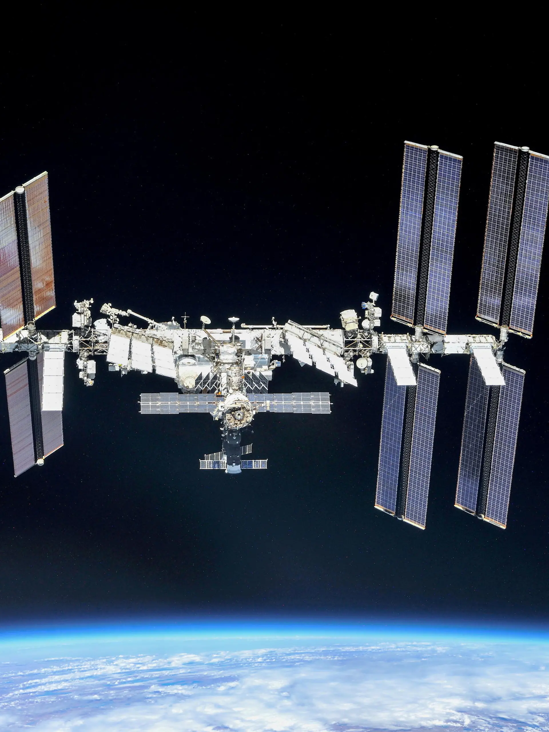 FILE PHOTO: FILE PHOTO: The International Space Station (ISS) photographed by Expedition 56 crew members from a Soyuz spacecraft after undocking, October 4, 2018. NASA/Roscosmos/Handout via REUTERS ATTENTION EDITORS - THIS IMAGE WAS PROVIDED BY A THIRD PARTY/File Photo/File Photo
