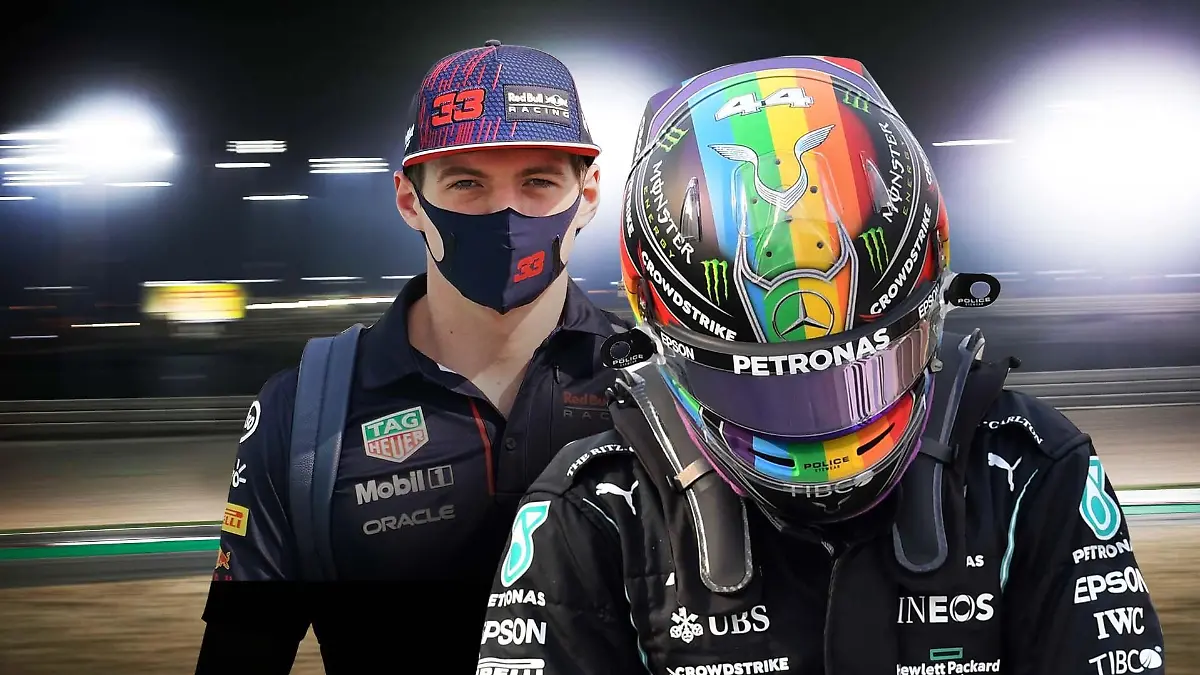 Max Verstappen und Lewis Hamilton
