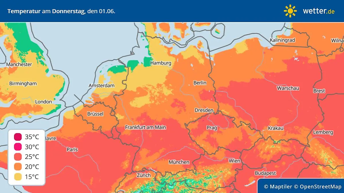 highestTemperatures hoechstwerte donnerstag