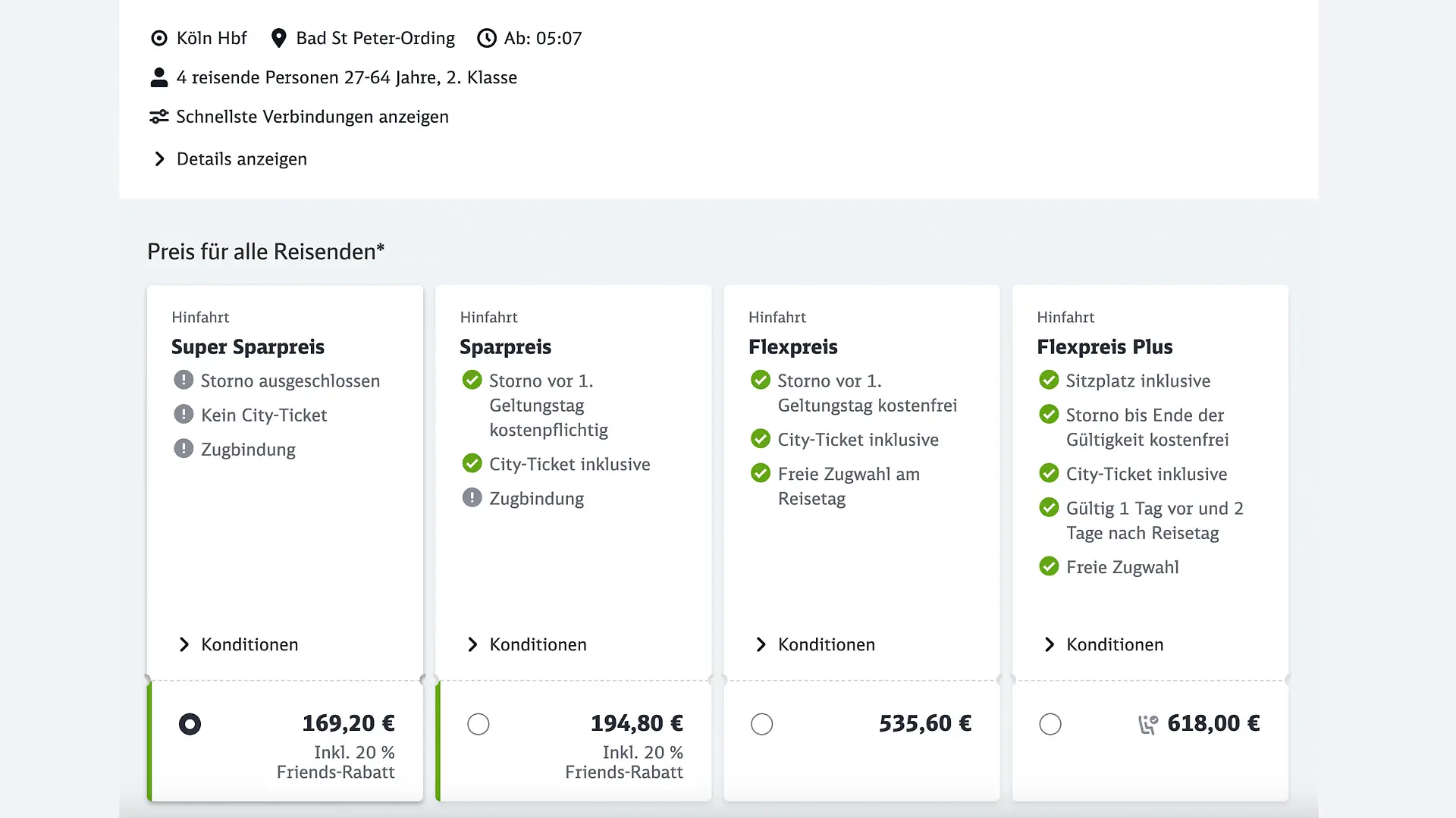 Deutsche Bahn Super Sparpreise Angebot.