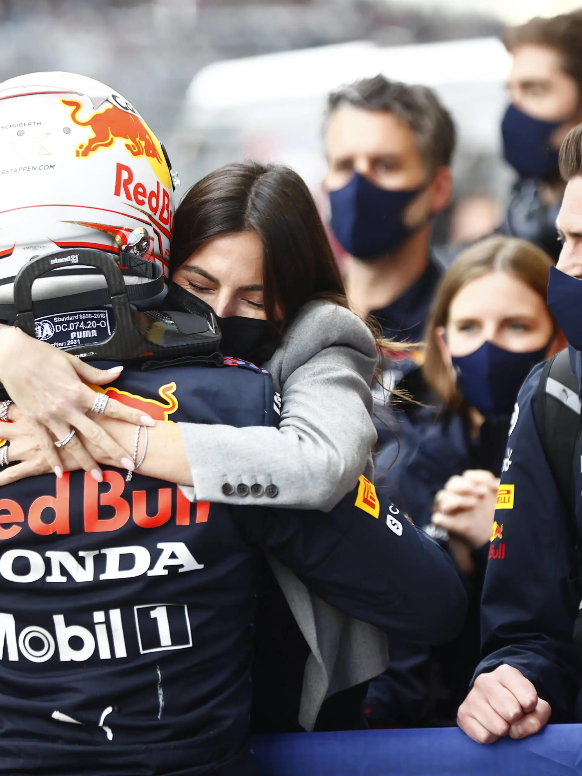 F1 Grand Prix of Russia 33 Max Verstappen NED, Red Bull Racing with his girlfriend Kelly Piquet, F1 Grand Prix of Russia at Sochi Autodrom on September 26, 2021 in Sochi, Russia. Photo by Andy Hone/LAT/Motorsport Images/FIA Pool via HOCH ZWEI Sochi Russia Poolfoto HOCH ZWEI/Pool/Motorsport Images ,EDITORIAL USE ONLY