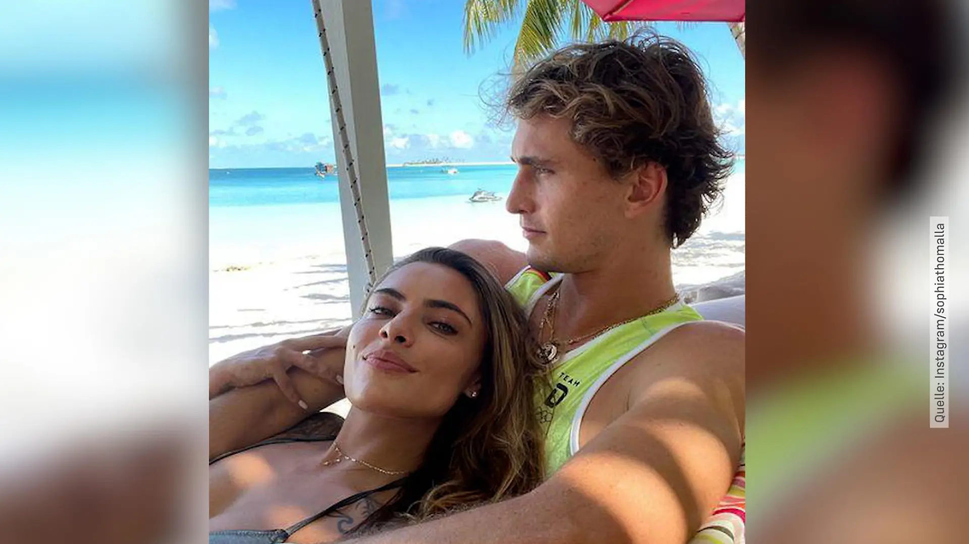 Urlaubsgrüße von Thomalla und Zverev.