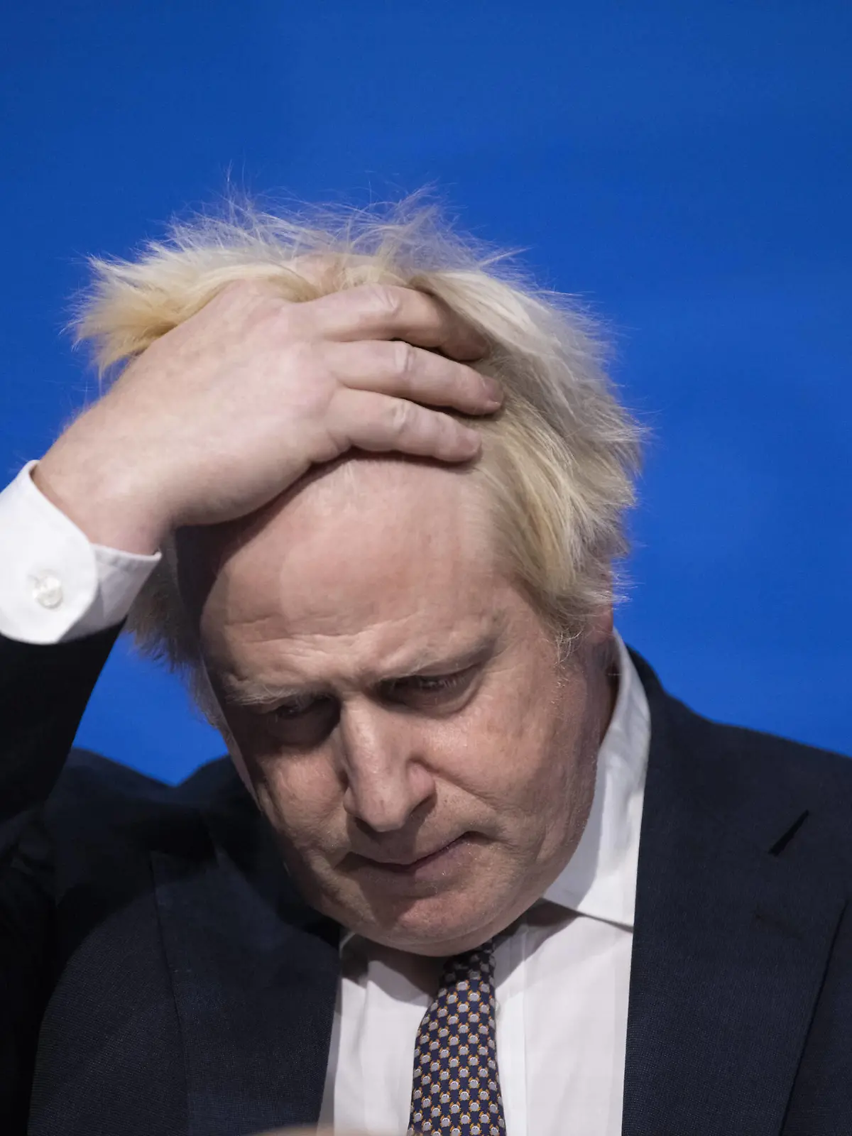 November 27, 2021, London, UK: Prime Minister Boris Johnson during a media briefing in Downing Street, London, on coronavirus Covid-19. Picture date: Saturday November 27, 2021. London UK PUBLICATIONxINxGERxSUIxAUTxONLY - ZUMAp134 20211127_zba_p134_121 Copyright: xJeffxGilbert/ThexDailyxTelegraphx