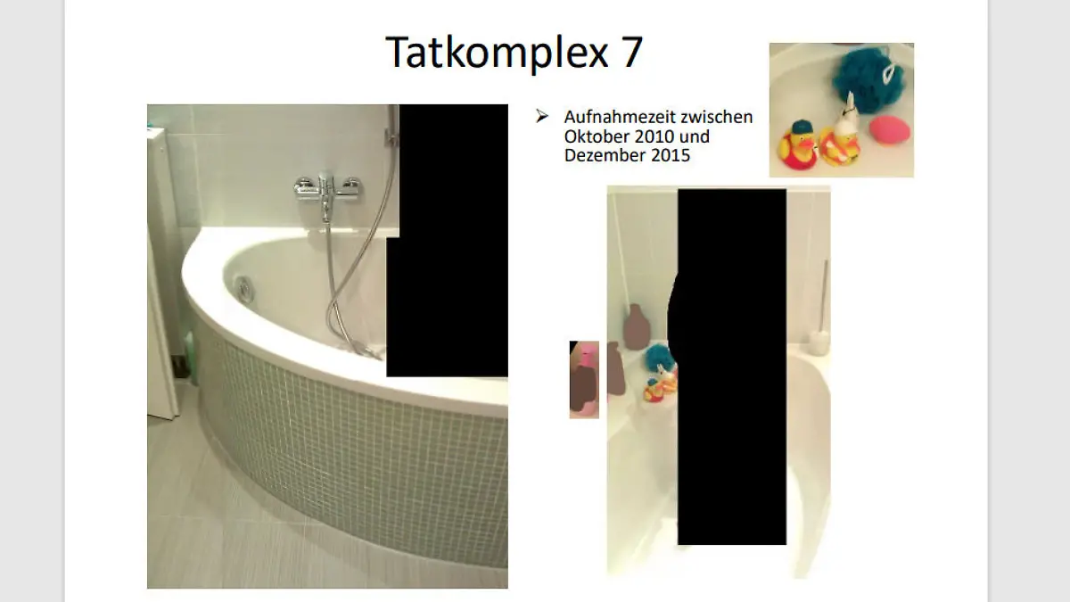 In diesem Badezimmer fand der Missbrauch eines der Kinder statt - die Fotos veröffentlichte der Täter auf Kinderpornografie-Plattformen .