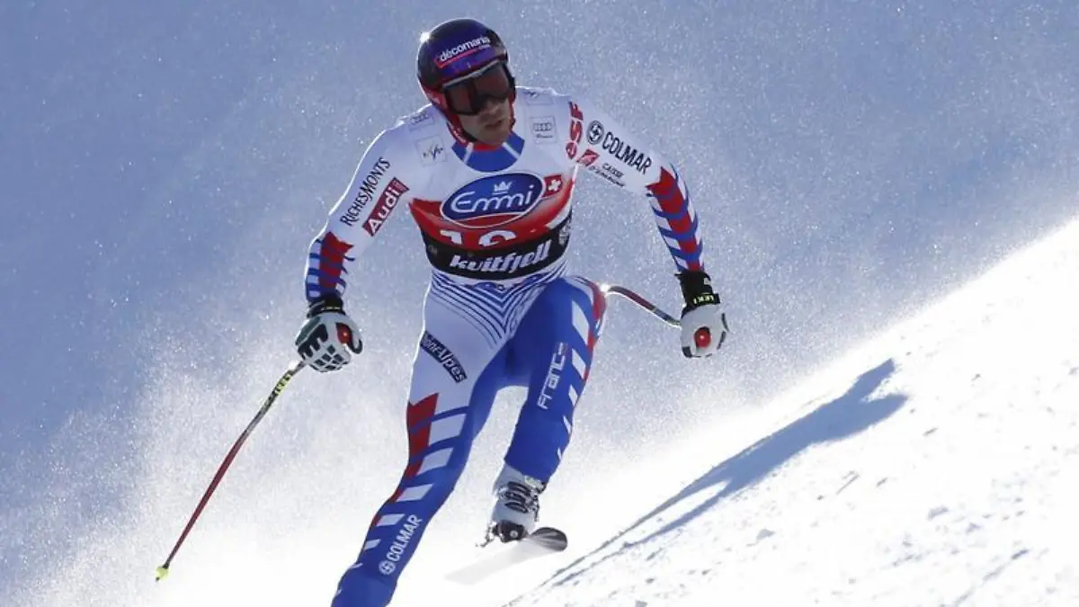 Der Franzose Adrien Theaux gewann die Abfahrt in Kvitfjell. Foto: Cornelius Poppe