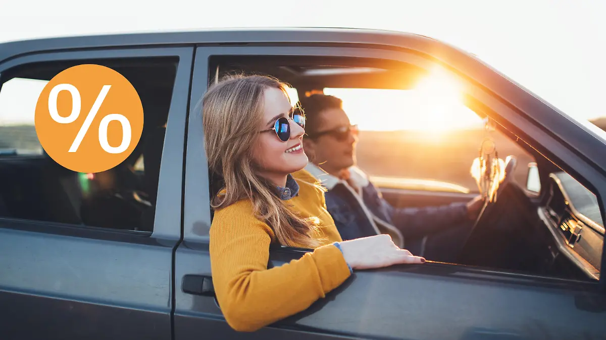 Reisende im Auto
