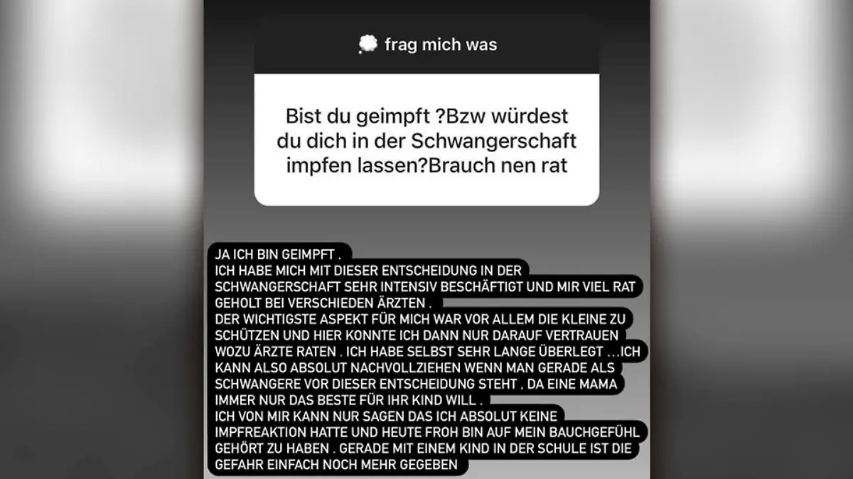 Sarah Engels erklärt, warum sie sich für die Impfung in der Schwangerschaft entschieden hat.