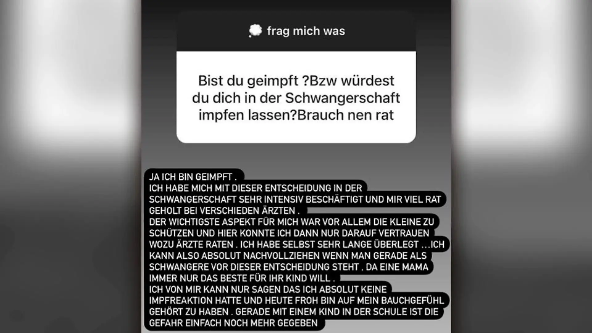 Sarah Engels erklärt, warum sie sich für die Impfung in der Schwangerschaft entschieden hat.