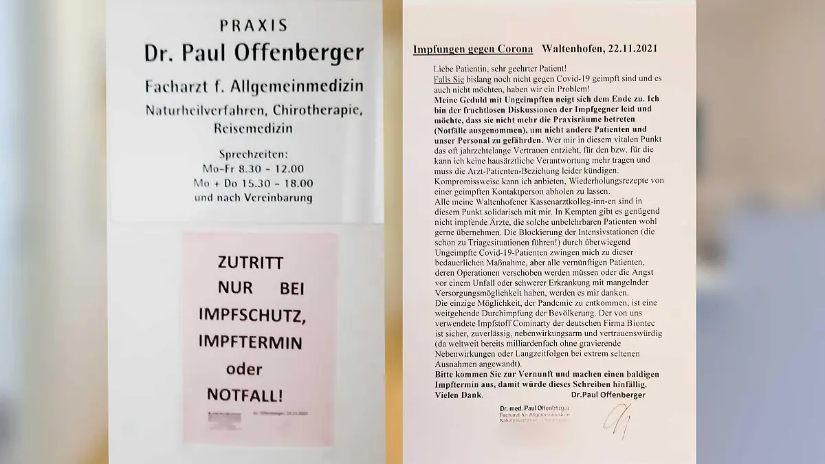 "Falls Sie bislang noch nicht gegen Covid19 geimpft sind und es auch nicht möchten, haben wir ein Problem!"