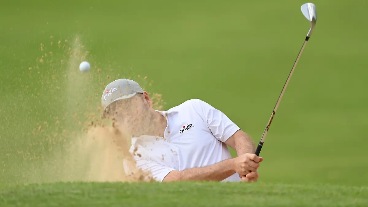 JOHANNESBURG, SOUTH AFRICA - NOVEMBER 25: Richard Sterne of South Africa plays from a bunker on the 14th hole during Day One of the JOBURG Open at Randpark Golf Club on November 25, 2021 in Johannesburg, South Africa. (Photo by Stuart Franklin/Getty Images)