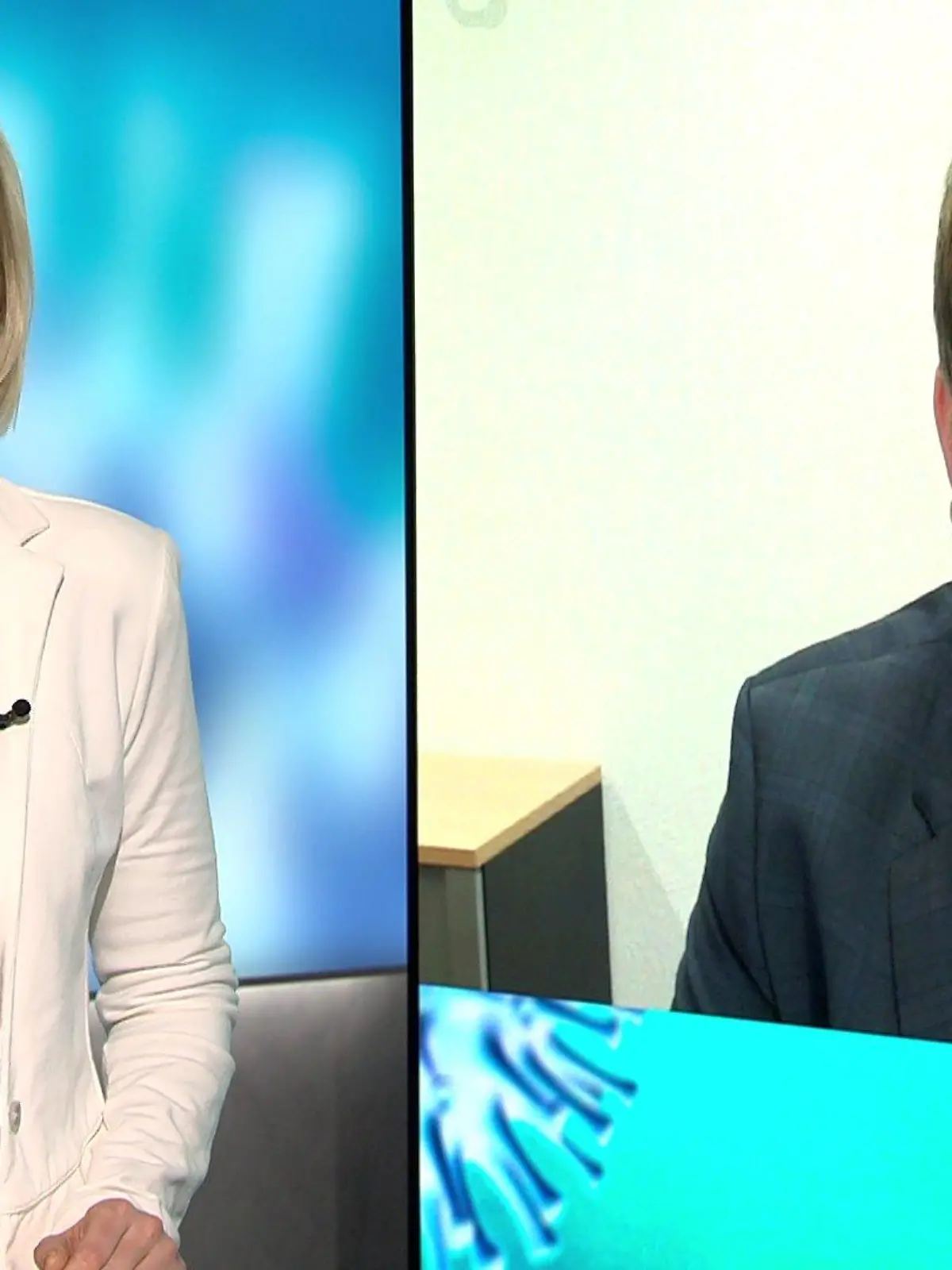 Katrin Neumann spricht mit Prof. Thorsten Lehr