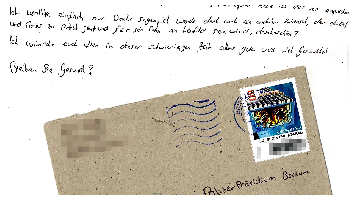 Inhaftierter schreibt Brief an Bochumer Polizeipräsidium.