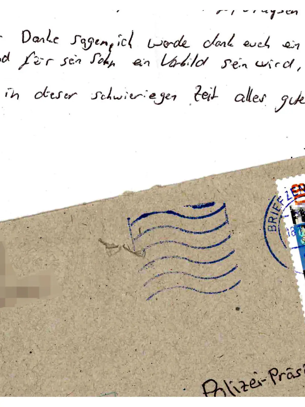 Inhaftierter schreibt Brief an Bochumer Polizeipräsidium.