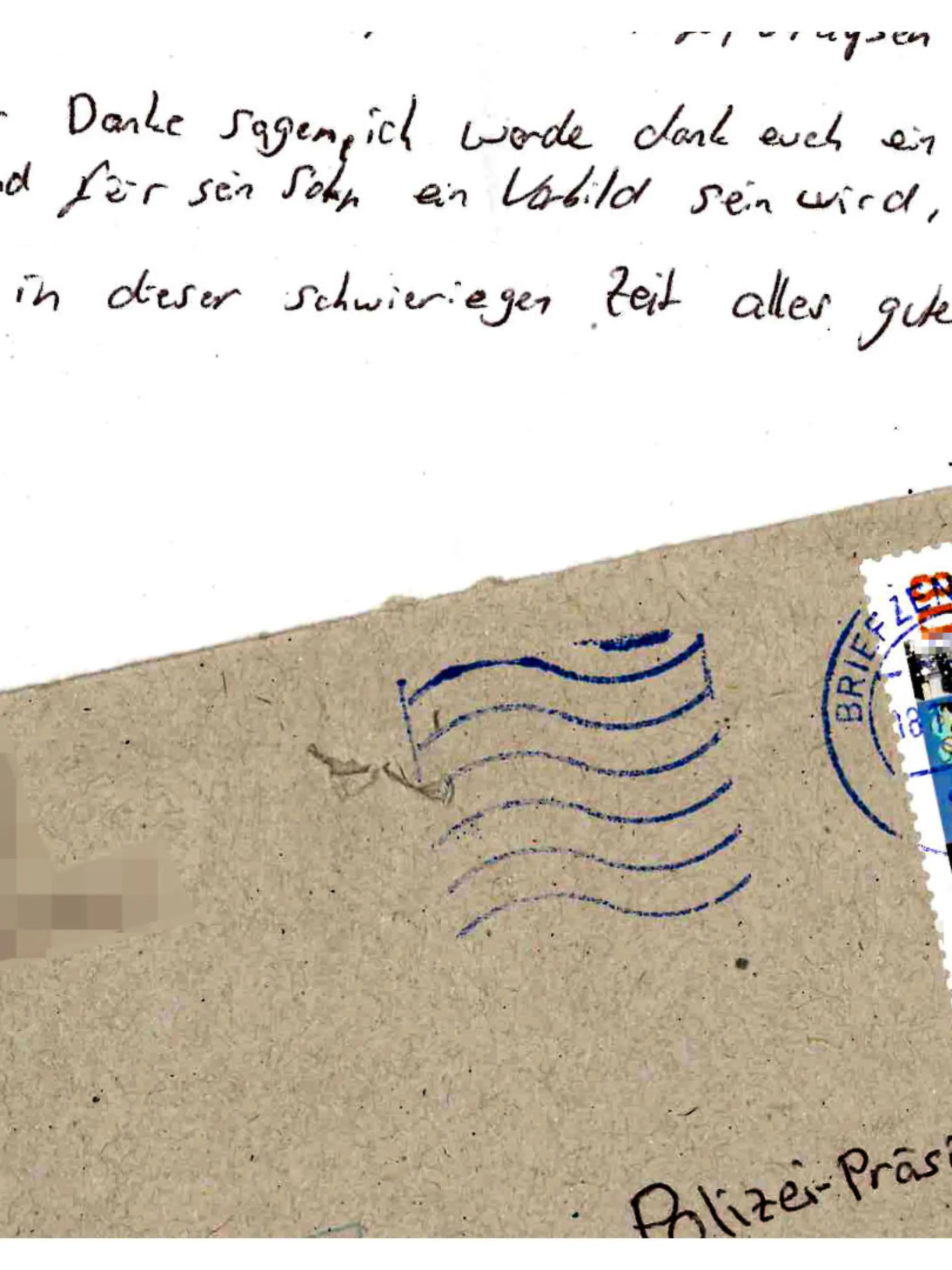 Inhaftierter schreibt Brief an Bochumer Polizeipräsidium.