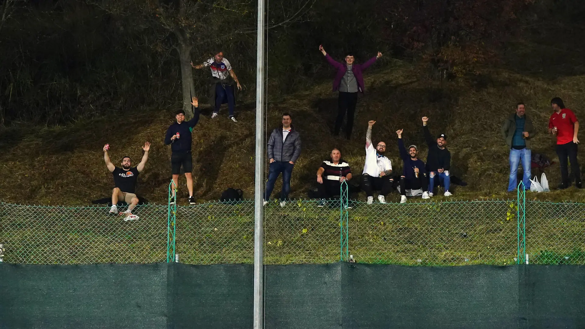 San Marino v England - FIFA World Cup, WM, Weltmeisterschaft, Fussball 2022 - European Qualifying - Group I - San Marino Stadium England fans outside the ground before the FIFA World Cup Qualifying match at the San Marino Stadium, Serravalle. Picture date: Monday November 15, 2021. Use subject to restrictions. Editorial use only, no commercial use without prior consent from rights holder. PUBLICATIONxINxGERxSUIxAUTxONLY Copyright: xNickxPottsx 63755106