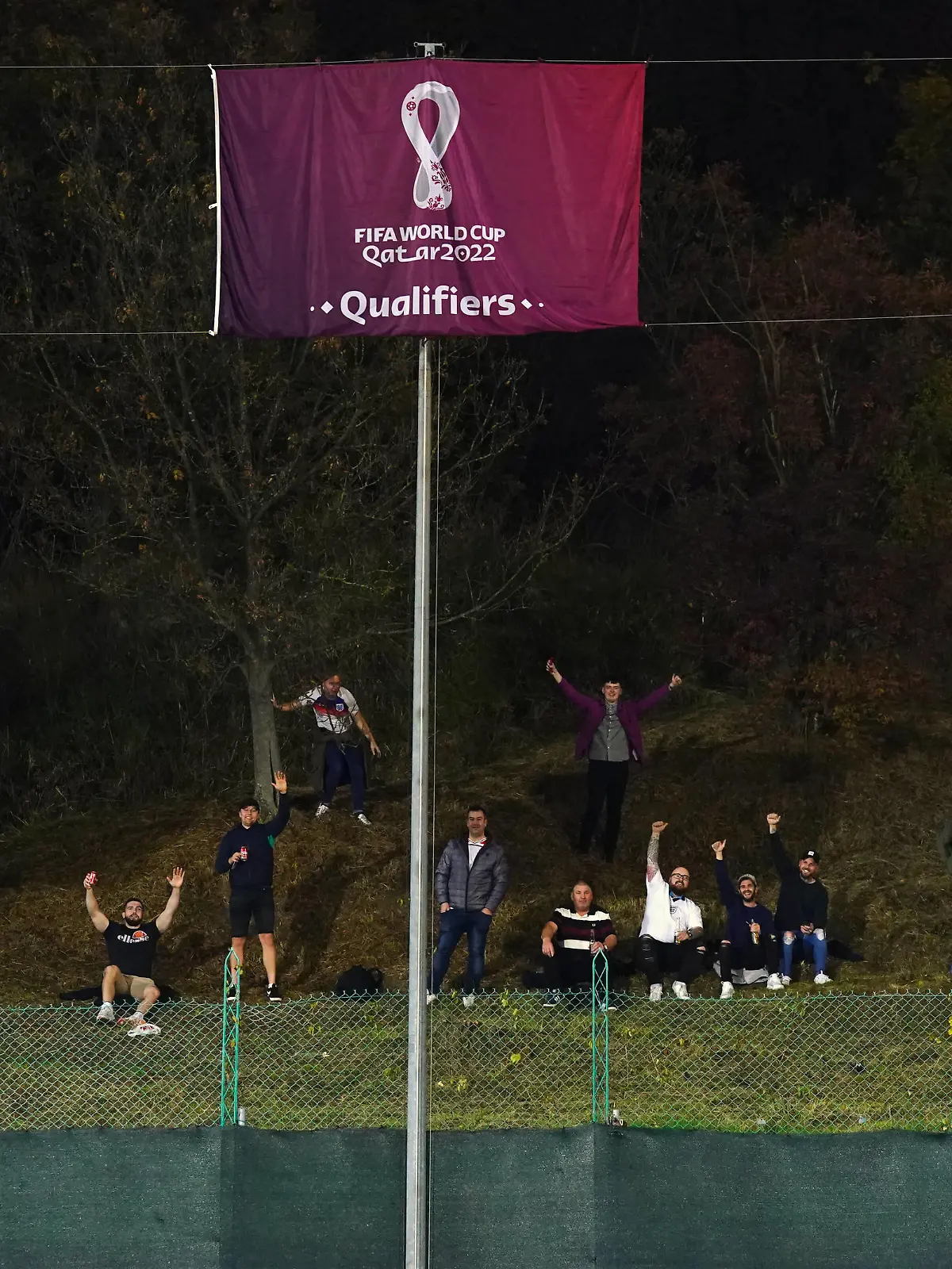 San Marino v England - FIFA World Cup, WM, Weltmeisterschaft, Fussball 2022 - European Qualifying - Group I - San Marino Stadium England fans outside the ground before the FIFA World Cup Qualifying match at the San Marino Stadium, Serravalle. Picture date: Monday November 15, 2021. Use subject to restrictions. Editorial use only, no commercial use without prior consent from rights holder. PUBLICATIONxINxGERxSUIxAUTxONLY Copyright: xNickxPottsx 63755106 